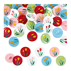 60 шт. двухцветные 6-отверстие окрашенные пуговицы из АБС-пластика&nbsp;BUTT-PH0001-65B