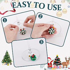 20 Stück 20 Stile Weihnachtsthema undurchsichtiges Harz mit Aluminiumglocken-Charme Glas Weinglas-Charme&nbsp;HJEW-GA00059