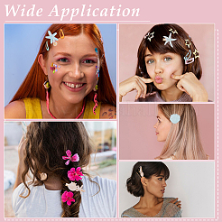 Заколки для волос из крокодиловой кожи в форме морской звезды и ракушки&nbsp;PHAR-WH0006-35