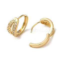 Серьги-кольца из латуни с микропаве из кубического циркония EJEW-L271-17KCG-01