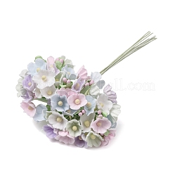 布、紙、鉄で作るミニ造花ブーケ（DIYクラフト用）  フラワーアレンジメント  ライトブルー  55~67x35~40mm&nbsp;FB-CBA59DF-02C