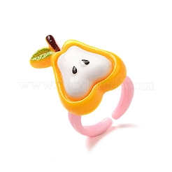 Мультяшное фруктовое кольцо из смолы с открытой манжетой для детей RJEW-K239-22