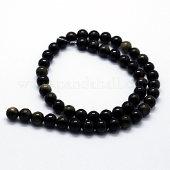 Naturale lucentezza dorata perle di ossidiana fili&nbsp;G-I199-14-12mm