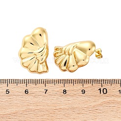 女性用304ステンレススチールスタッドピアス  左右  ゴールドカラー  25x16mm&nbsp;EJEW-A125-76G