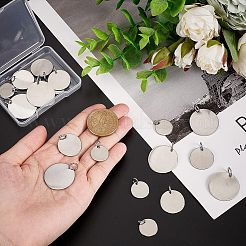 18 шт. 3 плоских круглых подвески из нержавеющей стали 201 STAS-NB0001-21