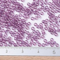 MIYUKIラウンドロカイユビーズ  日本製シードビーズ  （rr316)ライトアメジストゴールドラスター  11/0  2x1.3mm  穴：0.8mm  約1100PCS /ボトル  10 G /ボトル&nbsp;SEED-JP0008-RR0316