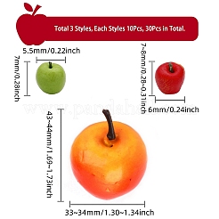 30 шт. 3 мини-глиняные имитации яблок DJEW-CA0001-31
