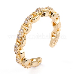 Кольца-манжеты из прозрачной латуни с кубическим цирконием RJEW-B034-07G