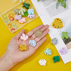 Бусины из пищевого экологически чистого силикона в виде листьев кактуса и монстеры&nbsp;DIY-DC0002-22