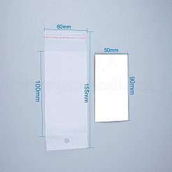厚紙のアクセサリー台紙  ネックレスに使用  ブレスレット  ペンダントや髪留め  セロハンバッグ付き  ホワイト  9x5cm  15.5x6cm&nbsp;PDIS-PH0001-02