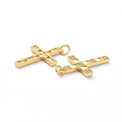 Pendenti in zirconi cubici trasparenti in micro pavè di ottone&nbsp;ZIRC-L100-090G