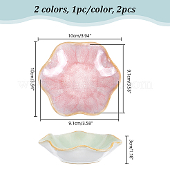 2 шт. 2-х цветная фарфоровая тарелка для украшений AJEW-PH0011-91