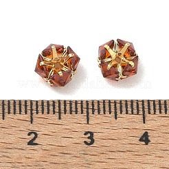 Perles en laiton et verre&nbsp;GL-CBA12D7-02G-01