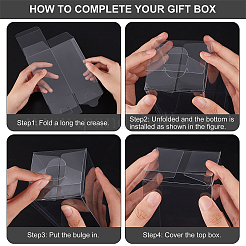 24шт прямоугольная прозрачная пластиковая ПВХ коробка подарочная упаковка CON-NB0002-15B