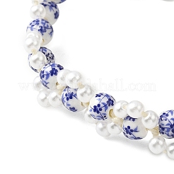 Браслеты из фарфоровых бусин с цветочным принтом ручной работы для женщин BJEW-JB12787