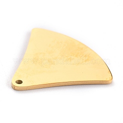 304ステンレスペンダント  鏡面研磨仕上げ  空白タグのスタンプ  レーザー切断  ファン  ゴールドカラー  20x21.5x1mm  穴：1.2mm&nbsp;STAS-F267-18G
