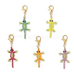 Подвесные украшения из крокодилового стекла с бусинами&nbsp;HJEW-MZ00389