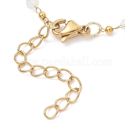 Изготовление браслета-цепочки ручной работы из нержавеющей стали 304 и граненых стеклянных бусин-ронделей&nbsp;AJEW-JB01476-02