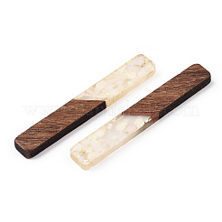 Большие подвески из прозрачной смолы и орехового дерева&nbsp;WOOD-G018-12G