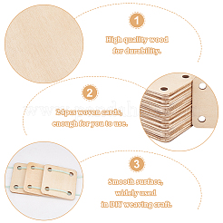 木製編み物かぎ針編みボード  4穴  正方形  湯通しアーモンド  4.95x4.95x0.2cm  穴：6mm&nbsp;WOOD-WH0034-29