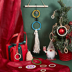 Ahademaker 100 шт. 5 стильных необработанных деревянных соединительных кольца WOOD-GA0001-30