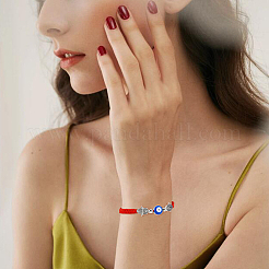 8шт 8 стиля лэмпворк сглаза плетеные браслеты из бисера набор BJEW-FI0001-45