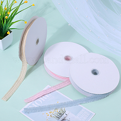 20 ヤードのフリルナイロン弾性レーストリム  プリーツトリミング  ウェビング衣類縫製アクセサリー  パパイヤホイップ  22mm&nbsp;EW-WH0018-02A