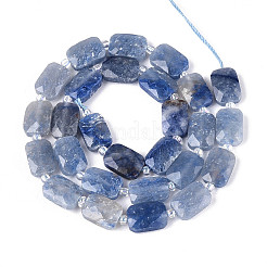Нити бусин из натурального синего авантюрина (окрашенного и нагретого) G-T139-81