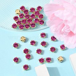 プレシオサ® マキシマ クリスタル 縫い付けカップ  チェコクリスタル  真鍮製爪付き台座付き  719 37 085 チャトン（丸）  ゴールドカラー  フクシア 70350個  ss29（6.15~6.35mm）&nbsp;Y-PRC-SS29-70350-G