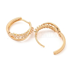 Латунные микро проложить серьги обруча кубического циркония EJEW-A107-11D-KCG