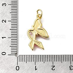 Октябрь рак груди розовая лента осведомленности латунные эмалевые подвески&nbsp;LS-KK-S517-04E-G