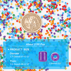 Набор стеклянных круглых бусин&nbsp;SEED-WH0003-01