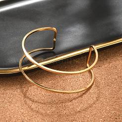 Ионное покрытие (ip) 304 нержавеющая сталь полые открытые манжеты браслеты для женщин&nbsp;LS-BJEW-S155-04G