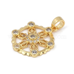 Латунные микропаве прозрачные подвески с фианитом ZIRC-M001-10G