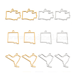 12 шт. 3 стиля 2 цвета подвески из нержавеющей стали 304&nbsp;STAS-PH0006-45