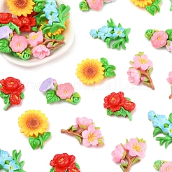 25шт 5 стиля непрозрачные кабошоны из смолы&nbsp;RESI-FS0001-97