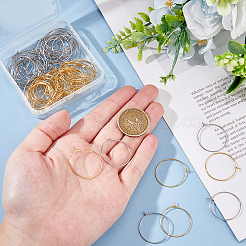 80 шт. 2 цвета фурнитура для сережек-колец из хирургической нержавеющей стали 316 STAS-DC0016-50A