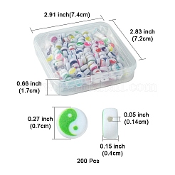 200шт непрозрачные акриловые бусины с принтом OACR-FS0001-54