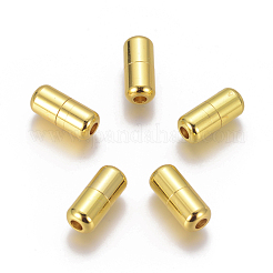 真鍮製カプセルレースロックバックル  diyスニーカーキット金属靴ひもロックアクセサリー  ゴールドカラー  18x8mm  穴：3mm&nbsp;KK-WH0033-32G