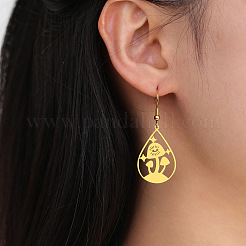 Серьги-подвески в форме капли с грибом из нержавеющей стали 304&nbsp;FS-WGFF5A8-02