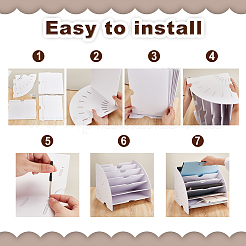 Веерообразный пластиковый настольный книжный шкаф держатели для папок-файлов&nbsp;ODIS-WH0001-71