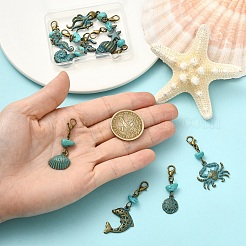 10 шт. подвесные украшения из сплава в морском стиле&nbsp;HJEW-YW00194