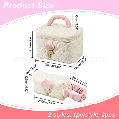 2 шт. 2 стильных портативных симпатичных вельветовых косметичек&nbsp;AJEW-WR0001-81