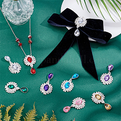 24 шт. 8-х цветные кабошоны из сплава со стразами DIY-NB0013-51