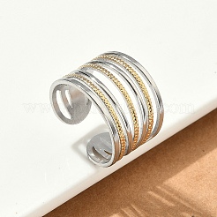 Двухцветные манжетные кольца из нержавеющей стали 304 RJEW-S635-01GP-B