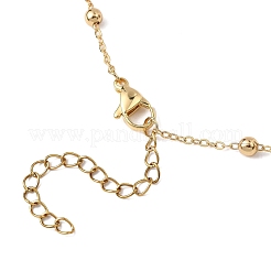 Ожерелья-цепочки с круглыми шариками из прозрачного стекла AB с гранеными подвесками из латуни для женщин NJEW-JN05640-02