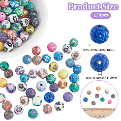 120 шт. бусины из полимерной глины с цветочным узором ручной работы&nbsp;CLAY-PA0001-24B