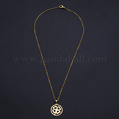201 colliers pendentifs en acier inoxydable&nbsp;NJEW-S105-JN685-45-2