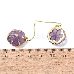 Серьги-подвески из натуральных смешанных камней в форме цветка&nbsp;EJEW-G456-01G