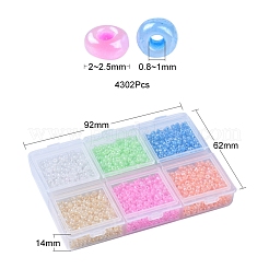 4602шт 6 цвета стеклянный бисер&nbsp;SEED-YW0002-01